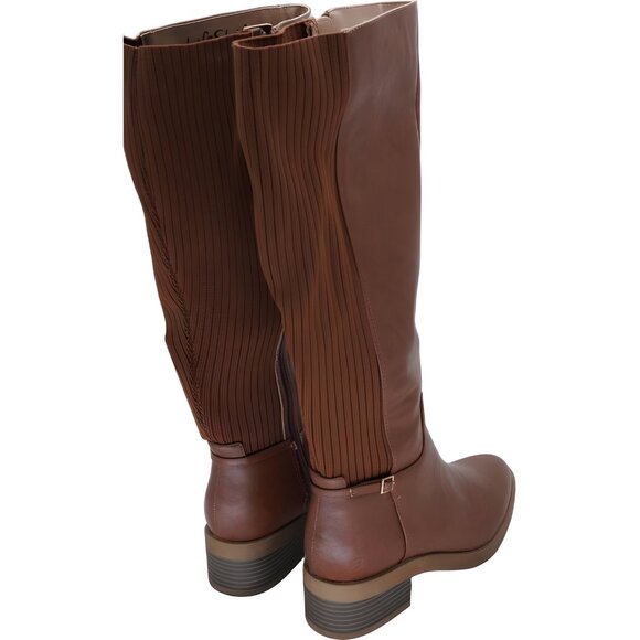 LifeStride Bristol High Shaft Boots Walnut Brown Faux Leather Women US 7.5M - Picture 3 of 6